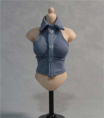 AMITD 1/6 Scale Female,Figure Doll Clothes Sleeveless Knit Shirts Vest Costume for 12" Female Soldier Action Figure(Blue) von AMITD
