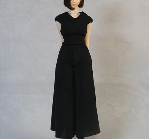 AMITD 1/6 Scale Female,Figure Doll Clothes Sleeveless Shirt Wide Leg Pants Costume for 12" Female Soldier Action Figure(Black) von AMITD