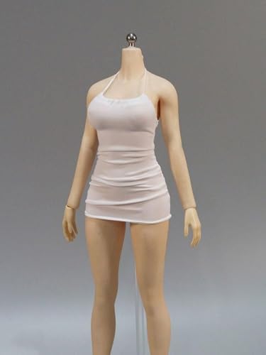 AMITD 1/6 Scale Female,Figure Doll Clothes Strap Dress Party Dress Costume for 12" Soldier Action Figure(White) von AMITD