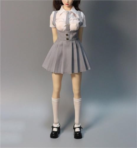 AMITD 1/6 Scale Female,Figure Doll Clothes Uniform Dress Shirt Tie Socks Shoes for 12" Female Soldier Action Figure(Gray) von AMITD