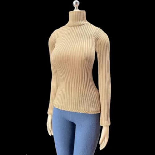 AMITD 1/6 Scale Female Figure Clothes,Female Stretch Tight Sweater Striped Bottoming Shirt Costume for 12inch PH TBL JO Action Figure Body (Yellow) von AMITD
