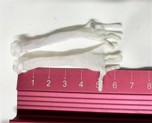 AMITD 1/6 Scale Female Soldier Figure Long Gloves Mesh Party Gloves for 12" Movable Doll Miniatures Accessories(White) von AMITD