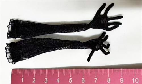 AMITD 1/6 Scale Female Soldier Figure Mesh Long Gloves Party Gloves for 12" Movable Doll Miniatures Accessories(Black) von AMITD