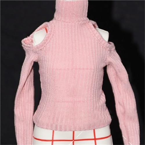 AMITD 1/6 Scale Female Soldier Model Figure Doll Clothes High Necked Long Sleeved Knit Sweater for 12 Inch Movable Doll Miniatures Accessories(Pink) von AMITD
