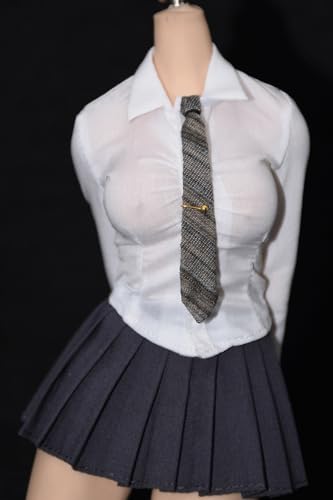 AMITD 1/6 Scale Female Soldier Model Figure Doll Clothes Shirt Pleated Skirt Necktie for 12 Inch Movable Doll Accessories(Brown) von AMITD