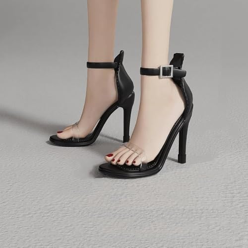 AMITD 1/6 Scale Figure Shoes High Heel Sandales for 12 inch Female Action Figure Toy, Doll Miniatures Accessories(Black) von AMITD