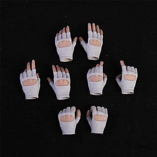 AMITD 1/6 Scale Gloves Accessory. 4 Pairs of Female Gesture Shapes for 12" PH/TBL Action Figures. Perfect for Display. (Pale Skin - White) von AMITD