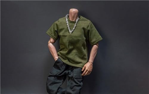 AMITD 1/6 Scale Male,Figure Doll Clothes Short Sleeve Solid Loose Shirt Costume for 12" Male Soldier Action Figure(Green) von AMITD