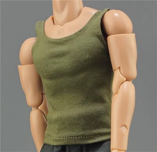 AMITD 1/6 Scale Male,Figure Doll Clothes Sleeveless Casual Solid Loose Shirts for 12" Male Soldier Action Figure(Green) von AMITD
