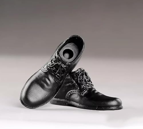 AMITD 1/6 Scale Male Figrue Shoes Leather Shoes Model for 12-inches Action Figure Body Doll, Male 1/6 Action Figure Bjd Doll Man Martin Boots Shoes Match Accessory (Black, High-top Leather Shoes) von AMITD