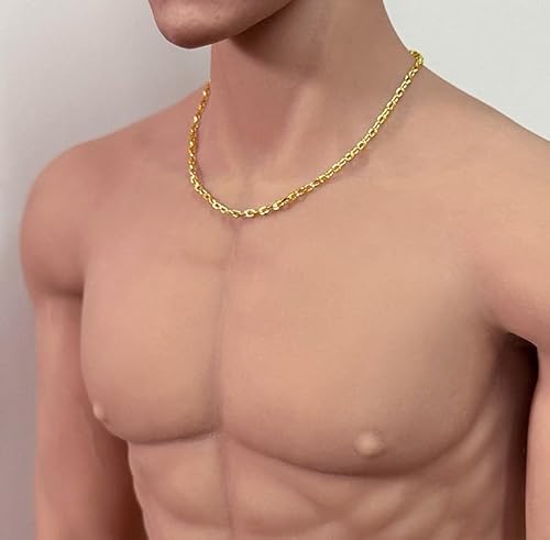AMITD 1/6 Scale Male Necklace Decor for 12-inches Action Figure, 1/6 Man Action Figrue Necklace Decor for 12 inch Boy Doll Model Clothing Accessory Decoration (Gold) von AMITD