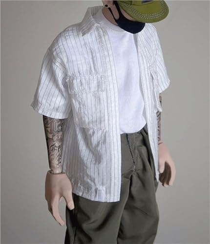 AMITD 1/6 Scale Male Soldier Model Figure Doll Clothes Short Sleeve Shirt Casual Shirts for 12 Inch Movable Doll Action Figure Accessories(White) von AMITD