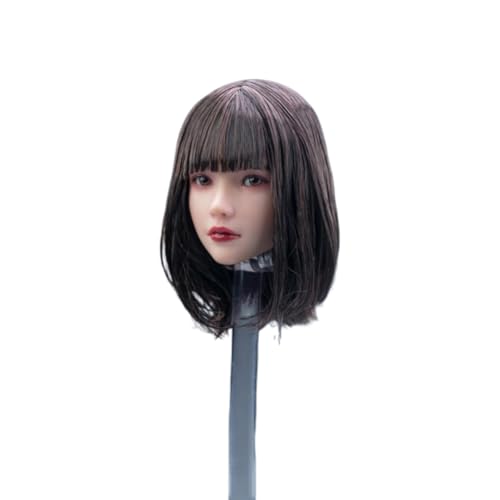 AMITD 1/6 Scale Planted Hair Female Head Sculpt Cute Young Girl Brown Shoulder Length Hair Straight Bang Head for 12inch Phicen, TBLeague Action Figure AMITD 1/6 Scale Planted Hair Female Head Sculpt Cute Young Girl Brown Shoulder Length Hair Straight Bang Head for 12inch Phicen, TBLeague Action Figure von AMITD