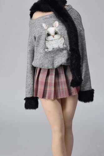 AMITD 1/6 Scale School Girl Outfit: Pleated Skirt & Sweatshirt for 12" Action Figure. Perfect for Tbleague Dolls. (Skirt 9) von AMITD