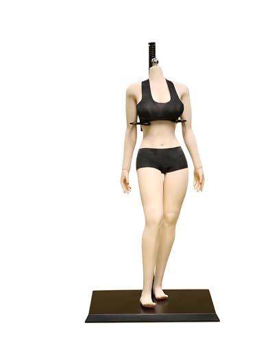 AMITD 1/6 weiblicher Körper, 12" Super Flexible European Type, JIAOUDOLL Seamless Large Bust, No Head(Pink Skin, JOQ-09F-Undetachable Feet) von AMITD