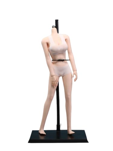 AMITD 1/6 weiblicher Körper, 12" Super Flexible European Type, JIAOUDOLL Seamless Large Bust, No Head (Pink Skin, JOQ-07F-Big Bust-Undetachable Feet) von AMITD