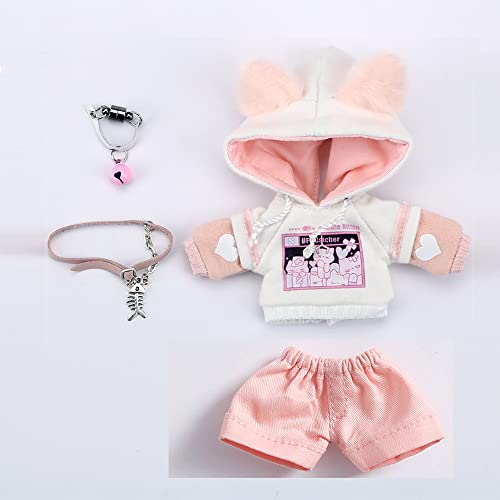 AMITD BJD Clothes Cat Hooded Sweater Coat for OB11, Molly,GSC, YMY , 1/12bjd Doll Clothes Accessories (White-pink1) von AMITD