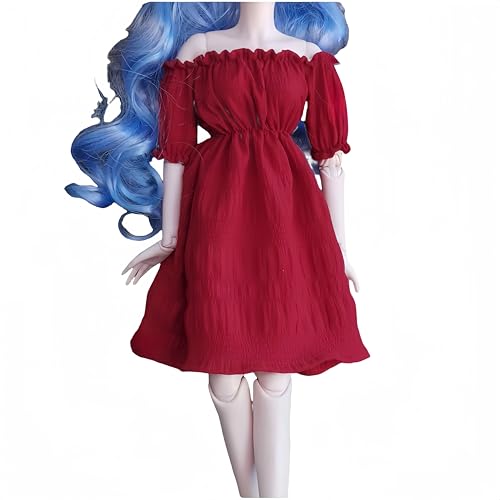 AMITD BJD Doll Clothes Handcrafted Stylish Outfits Compatible with 1/3 1/4 1/6 BJD Doll SD Doll (Red Long Dress, 1/3) von AMITD