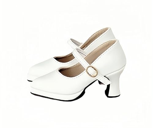 AMITD BJD Doll Shoes Carefully Crafted Fashion High Heels for 1/3 1/4 1/6 11.8 18 24 inch BJD Doll Gifts for Doll Lovers (Matte White, 1/4) von AMITD