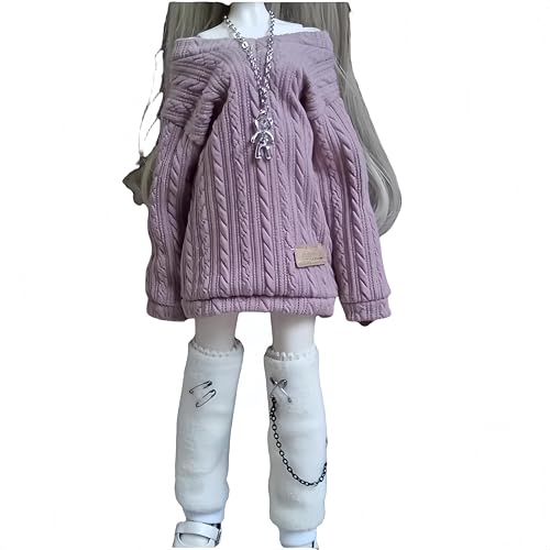 AMITD Bjd Doll Clothes Handmade Fashionable Sweaters and Decorations Suitable for 1/3 1/4 1/6 BJD SD Doll Gifts for Doll Lovers (Purple, 1/6) von AMITD