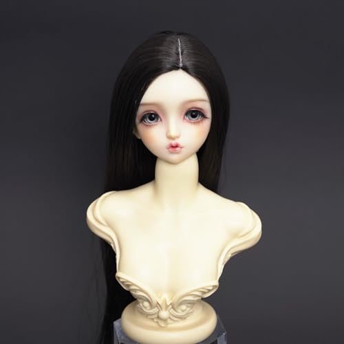 AMITD Doll Wig for 1/3 1/4 1/6 BJD Doll Wig Soft Wig Hair Straight Long Hair(Black,1/4) von AMITD