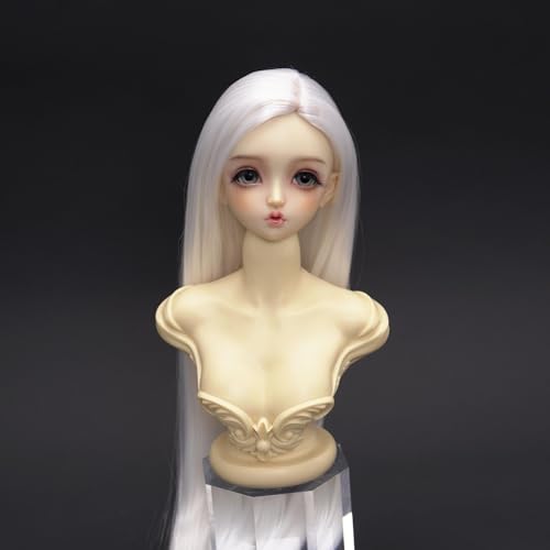 AMITD Doll Wig for 1/3 1/4 1/6 BJD Doll Wig Soft Wig Hair Straight Long Hair(White,1/6) von AMITD