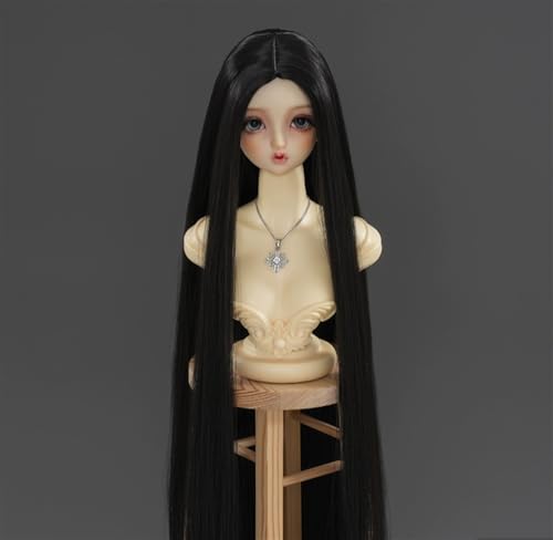 AMITD Doll Wig for 1/3 1/4 1/6 BJD Doll Wig Soft Wig Long Straight Hair (6 Colors)(Black,1/3) von AMITD