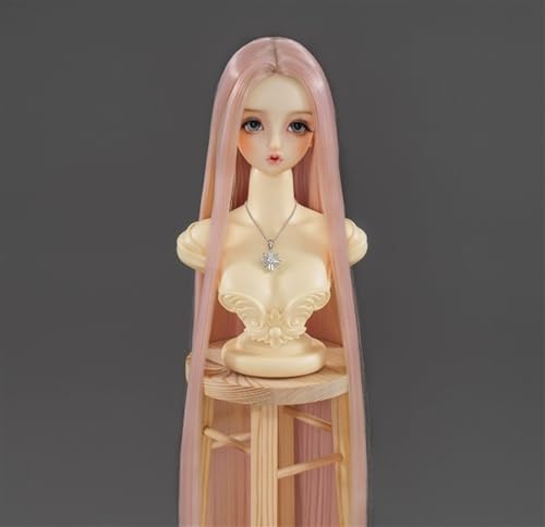AMITD Doll Wig for 1/3 1/4 1/6 BJD Doll Wig Soft Wig Long Straight Hair (6 Colors)(Pink,1/4) von AMITD