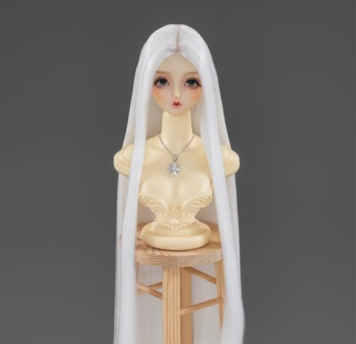AMITD Doll Wig for 1/3 1/4 1/6 BJD Doll Wig Soft Wig Long Straight Hair (6 Colors)(White,1/3) von AMITD
