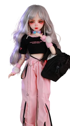 AMITD Hand-Painted BJD Doll 1/3,22.8 inches(56cm) Tall,Sports Girl,Ball Jointed Doll,PVC Body with 31 Movable Joints,for Ages 14 and Older,Desk and Wall Decorations (Makeup Style A) von AMITD