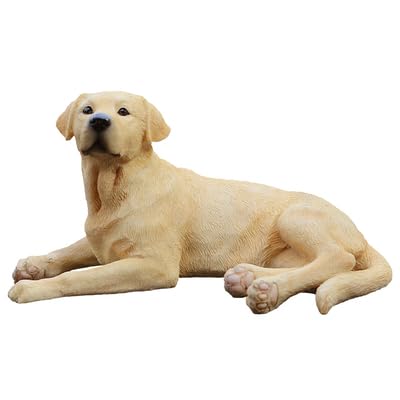 AMITD Labrador Retriever Pet Figure Canoidea Realistic Resin Loyal Dog Model Collection Set-Realistic Wonderful Decoration Gift for Adult (Yellow) von AMITD
