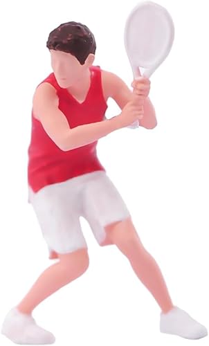 AMITD Male & Female Tennis Player Figures, Tennis Player Figurines, Dynamic Tennis Player Miniatures Diorama - 1/18 to 1/87 Scale Miniature Figure Model (Male, 1/64) von AMITD