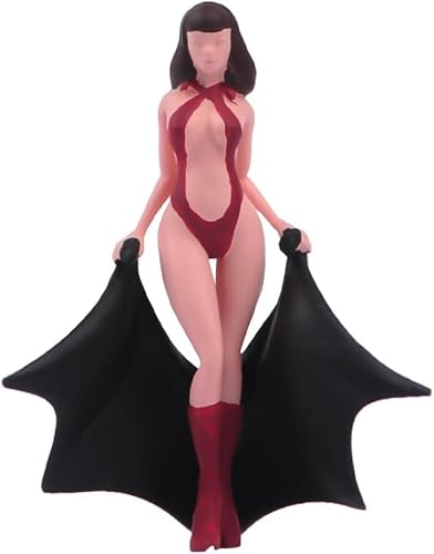 AMITD Naked Bloody Witch Vampire Queen Figure, 1/64 Scale Miniatures Nude Witch Anime Girl Toy Figure - Mysterious & Enchanting Posture (Black) von AMITD