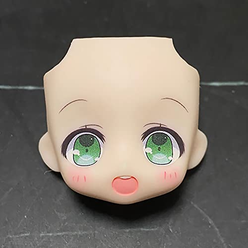 AMITD New Cute Dolls face OB11 Doll Head Split GSC,1/12BJD Replacement face Action Figure Doll Accessories (Green) von AMITD