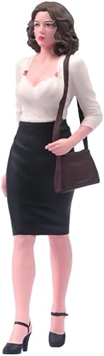 AMITD Office Lady Walking Female Staff Figurine - White Blouse & Black Hip Skirt & Black Heels, Female Boss in Business Attire Figurine (1/18 Scale) von AMITD
