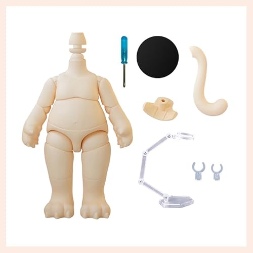 AMITD PVC Animal Body Fat Doll Body for GSC,1/12 BJD Doll Head Action Figure Girls Boys Toys Dolls Accessories (Milky White,Animal S2) von AMITD