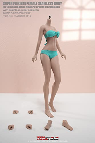 AMITD TBLeague 1/6 Maßstab Super Flexible Seamless Figure,Detachable Feet,Minature Collectible Action Figures PLLB2022-S51B(Suntan) von AMITD