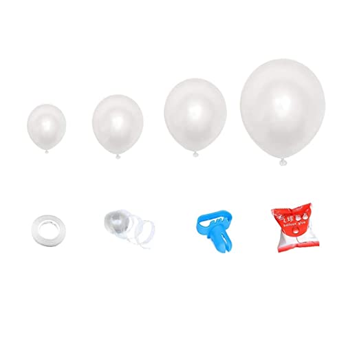 AMIUHOUN Weißes Bogen-Set, 110 Stück, gemischte Größen, weiße Luftballons mit Werkzeug, Party-Dekorationen, weißer Ballon für Hochzeit von AMIUHOUN
