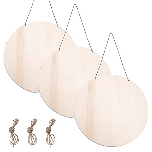 3 Stück Holzschild Rund Blanko, Runde Holzscheiben 30cm Durchmesser - 3 mm Dick - Unbehandelte Holzscheiben Rund zum Basteln, Gravieren, Malen, Erstellen von Türhängern & Willkommensschildern 3 Stück Holzschild Rund Blanko, Runde Holzscheiben 30cm Durchmesser - 3 mm Dick - Unbehandelte Holzscheiben Rund zum Basteln, Gravieren, Malen, Erstellen von Türhängern & Willkommensschildern von AMJKEJI