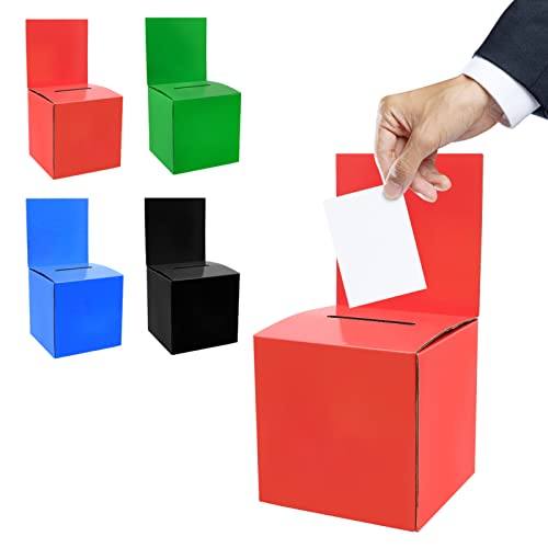 4 Stück Geschenkkartenbox mit Schlitz, Pappmaché Kartenbox-15x15x15cm-Wahlurnenbox, Spendenbox, Raffelbox, Geldbox, zum Spenden, Wettbewerbe, Wahlen, Aktivitäten im Einkaufszentrum von AMJKEJI
