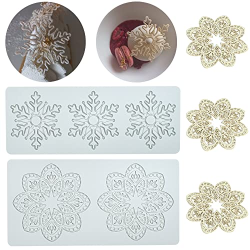 Fondant Kuchen Dekoration 2 Stücke Schneeflocke Fondant Spitze Matte Schokolade Dekoration Silikonform Backen Druckmatte Fondant Kuchen Dekoration 2 Stücke Schneeflocke Fondant Spitze Matte Schokolade Dekoration Silikonform Backen Druckmatte von RTSP