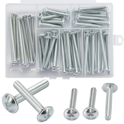 AMLOOPH M4 Schraubenset – 60-teiliges Sortiment für Möbelgriffe & Türen – M4 Schrauben (25/30/35/40/45/50 mm) für Küchen, Schranktüren, Schubladen, Knöpfe & Griffe von AMLOOPH