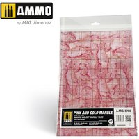 Pink and Gold Marble. Square Die-cut Marble Tiles - 2 pcs. von AMMO by MIG Jimenez