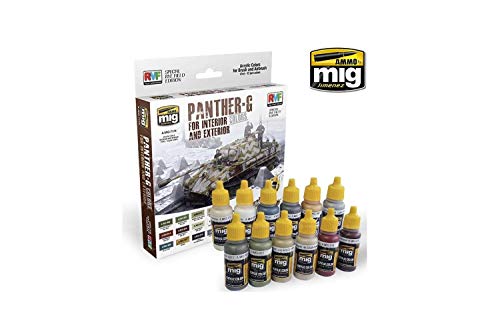 AMMO MIG-7174 Panther G Colors für Innen und Außen (Special Ryefield Edition) Acrylfarben Set, Mehrfarbig, 17 ml (12 Stück) von AMMO
