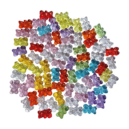 AMOBESTER Bunte Gummibär-Perlen mit vertikalem Loch, Bärenperlen für Armbänder, Halsketten, Schmuckherstellung, Basteln, 100 Stück AMOBESTER Bunte Gummibär-Perlen mit vertikalem Loch, Bärenperlen für Armbänder, Halsketten, Schmuckherstellung, Basteln, 100 Stück von AMOBESTER