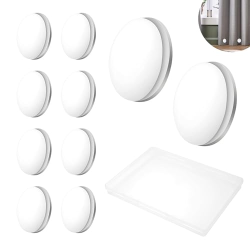 AMONENZ 10 Stück Duschvorhang Magnet, Magnetisch Duschvorhang Gewichte, Rund Duschvorhang Beschwerer, Weiß Gardinenbeschwerer, für Duschvorhänge, Bettlaken, Tischdecken von AMONENZ
