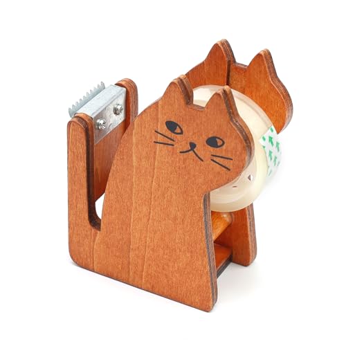 AMONENZ Klebebandabroller, 1 Stück Katzenförmige Tischabroller Lindenholz, Vintage Klebestreifen Abroller mit 1 Rolle Klebeband Geliefert, Kreativität Kindergeschenke, für Schreibtischzubehör, DIY AMONENZ Klebebandabroller, 1 Stück Katzenförmige Tischabroller Lindenholz, Vintage Klebestreifen Abroller mit 1 Rolle Klebeband Geliefert, Kreativität Kindergeschenke, für Schreibtischzubehör, DIY von AMONENZ