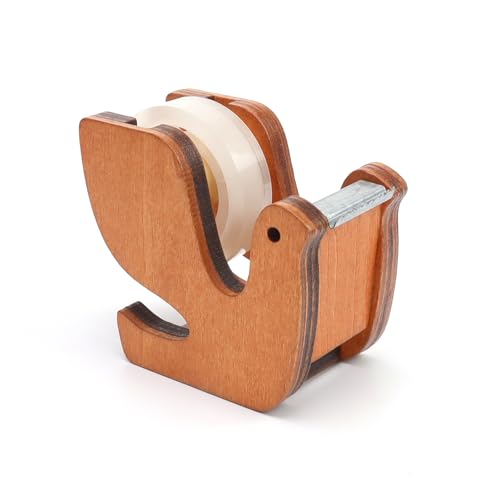 AMONENZ Klebebandabroller, Klebestreifen Abroller Lindenholz, Taubenform Tischabroller mit Klebeband Geliefert, Interessant Kindergeschenke, für DIY, Schreibtischzubehör von AMONENZ