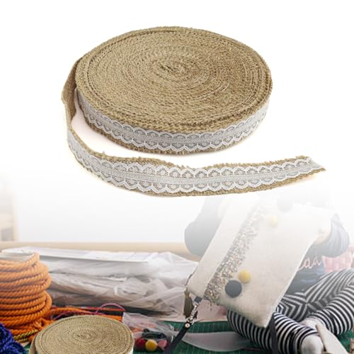 AMONENZ Spitzenband, 20 m Vintage Juteband, Juteband Natur, Verwendet für Geschenkverpackungen, Kunsthandwerk, Heimdekoration, Party-Hochzeitsdekoration AMONENZ Spitzenband, 20 m Vintage Juteband, Juteband Natur, Verwendet für Geschenkverpackungen, Kunsthandwerk, Heimdekoration, Party-Hochzeitsdekoration von AMONENZ