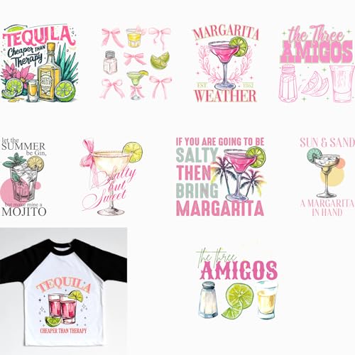 AMONEYLS Tequila DTF Bügelbild, Wärmeübertragung, Flicken zum Aufbügeln, für T-Shirts, Kleidung, Design, waschbar, 10 Stück, Deko-Applikation, fertig zum Drücken AMONEYLS Tequila DTF Bügelbild, Wärmeübertragung, Flicken zum Aufbügeln, für T-Shirts, Kleidung, Design, waschbar, 10 Stück, Deko-Applikation, fertig zum Drücken von AMONEYLS
